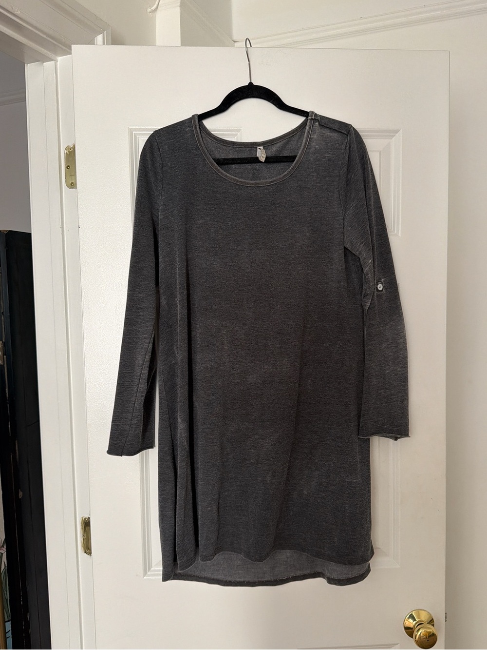 Z Supply Charcoal Gray Long Sleeve Tunic Dress